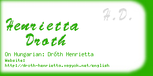 henrietta droth business card